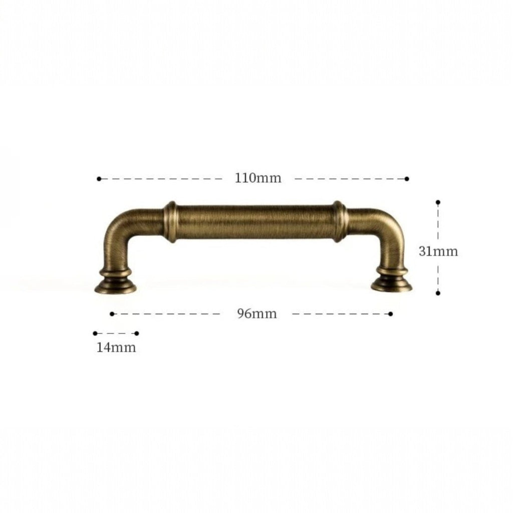 Falkebo Handtag – Antik Mässing 96/128 mm