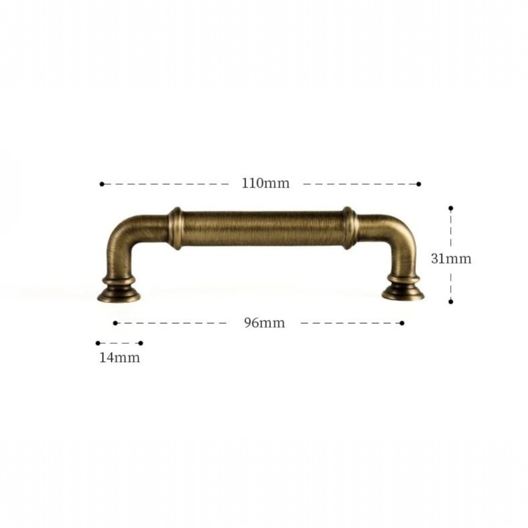 Falkebo Handtag – Antik Mässing 96/128 mm